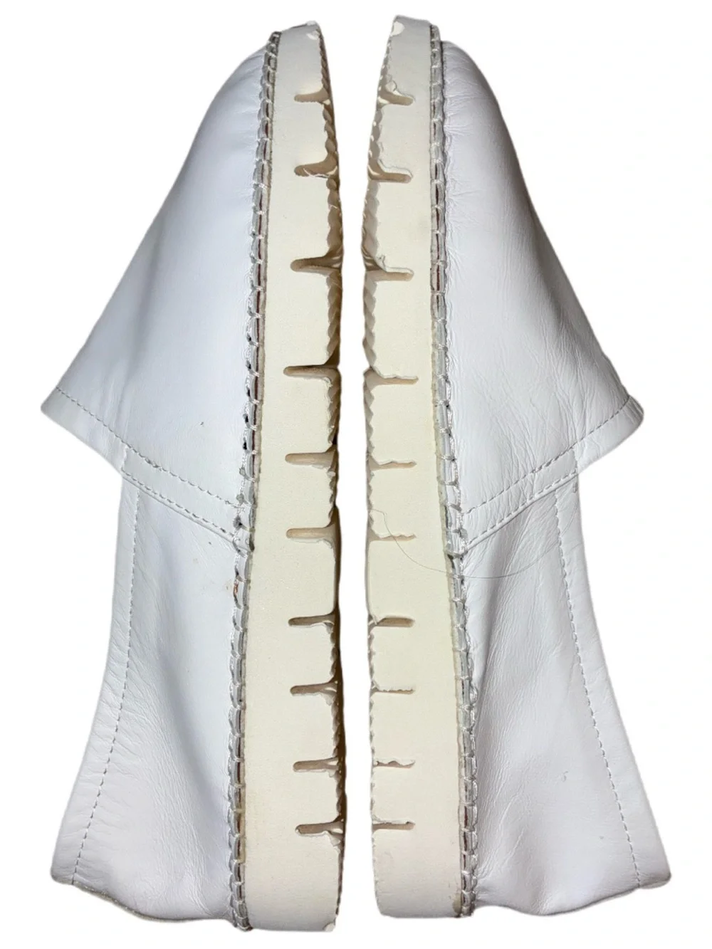 Matt Bernson White Leather Espadrilles